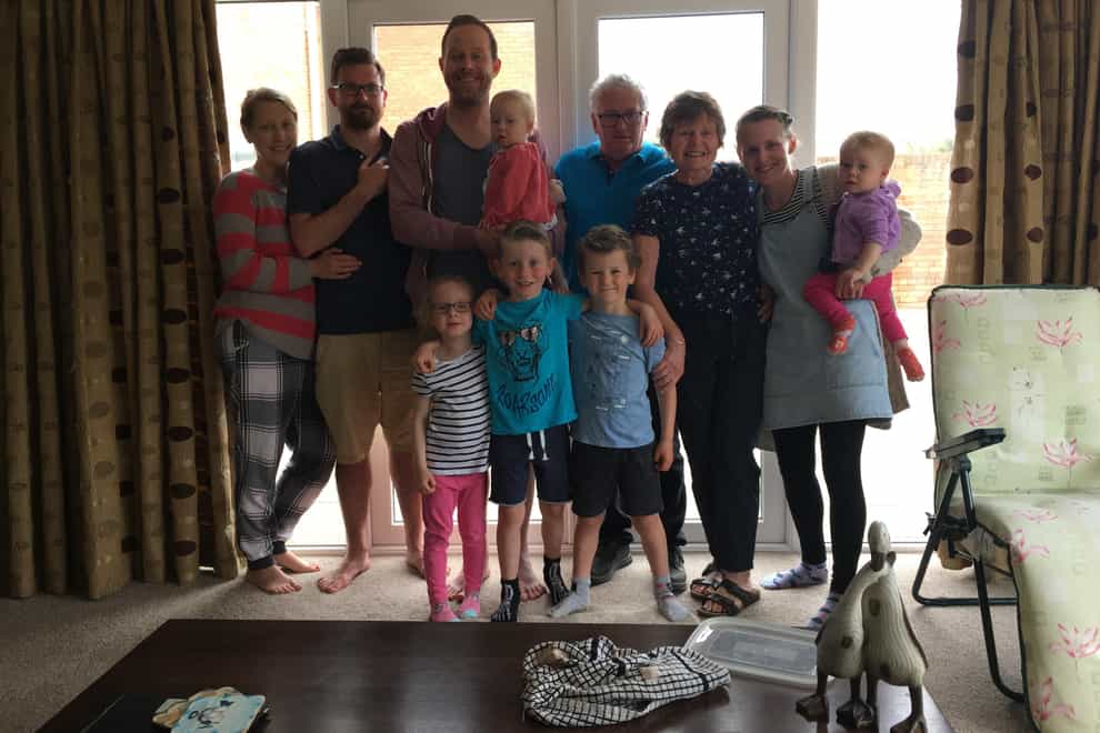 Julie Cooper (third from right) pictured with her family before she died in 2019 after being diagnosed with a brain tumour (Luke Cooper/PA)