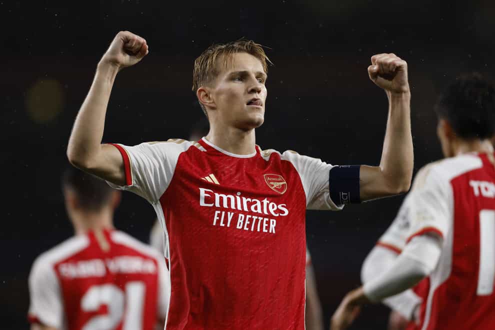 Captain Martin Odegaard has signed a new contract at Arsenal (Nigel French/PA)