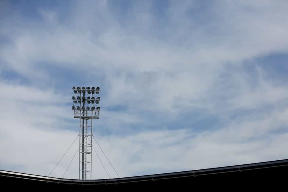 A general view of a floodlight at the Keepmoat Stadium