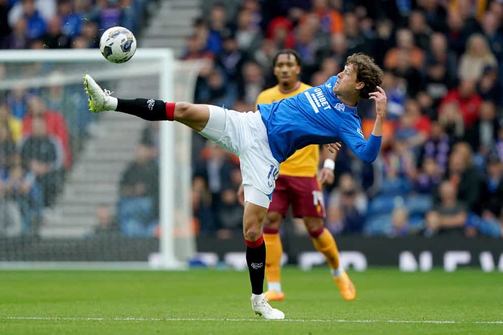 Rangers’ Sam Lammers in action against Motherwell (Andrew Milligan/PA)