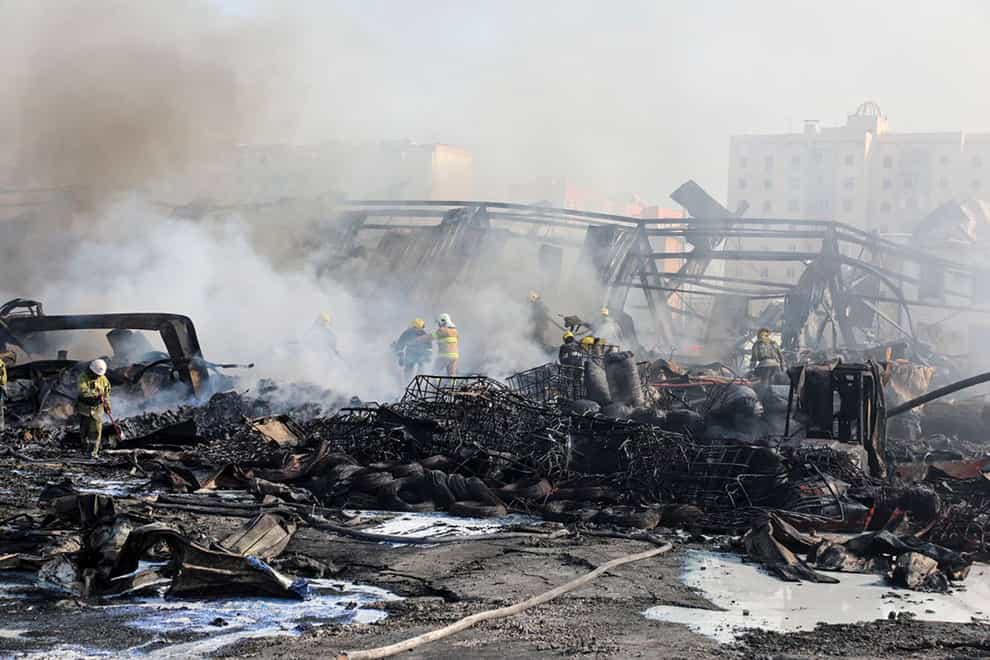 Sixteen fire crews worked at the scene (mergency Ministry Press Service via AP)