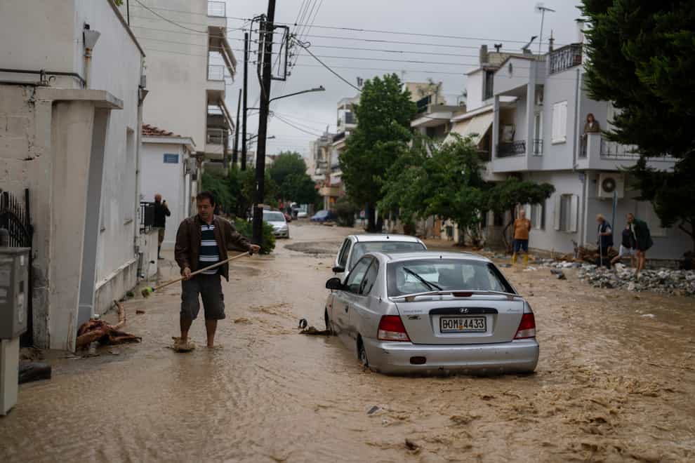 The storm devastated parts of Volos (AP)