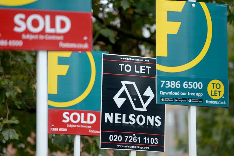 The estimated number of house sales taking place fell by 16% in August compared with the same month a year earlier, according to HM Revenue and Customs figures (Anthony Devlin/PA)