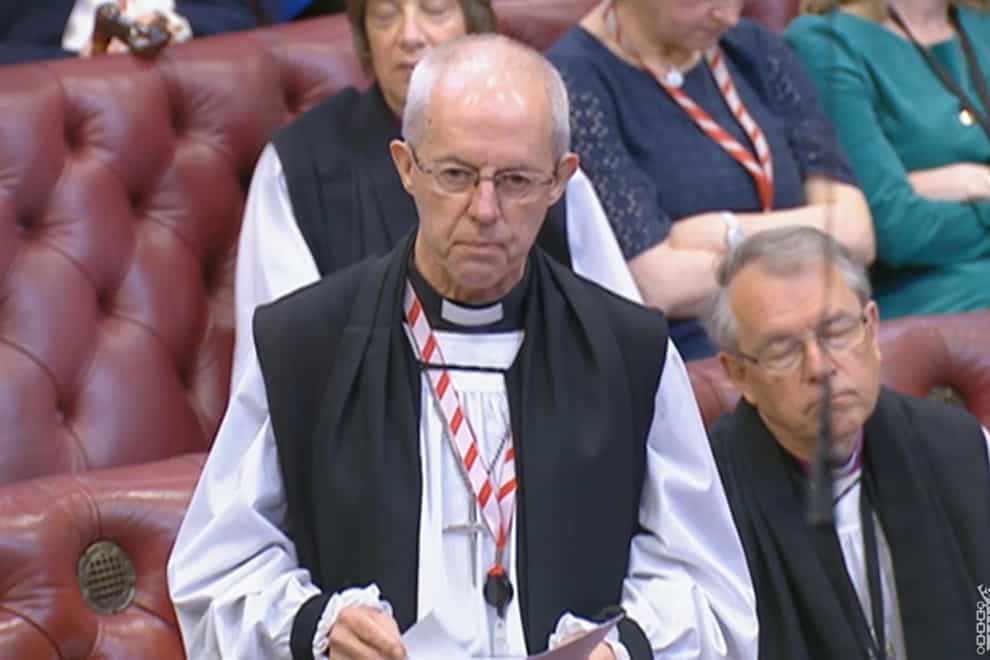 The Archbishop of Canterbury, the Most Rev Justin Welby speaking in the House of Lords (PA)