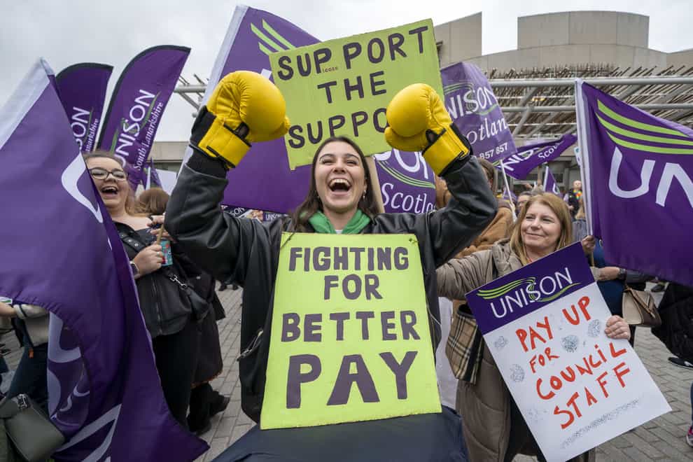 Unison members took strike action this week (Jane Barlow/PA)