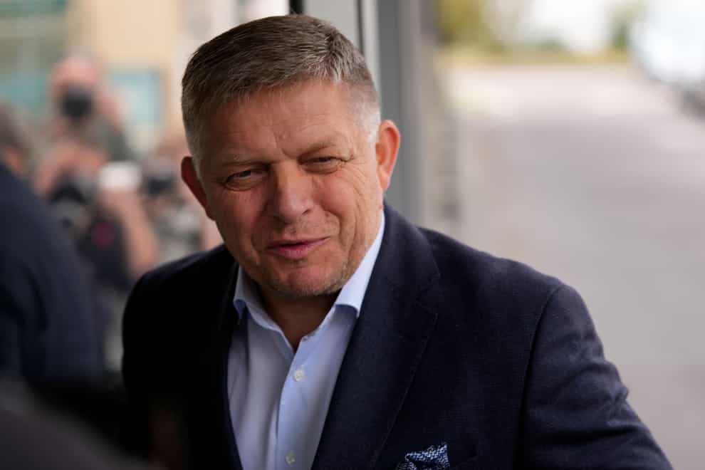 Former prime minister Robert Fico and the leftist Smer party led with 22.9%, official figures indicated (Darko Bandic/AP)