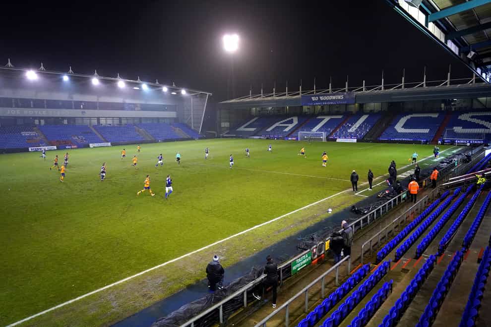 Oldham hosted Maidenhead (Zac Goodwin/PA)