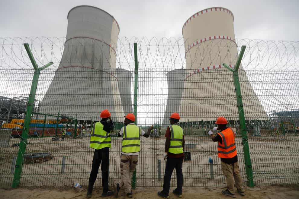 Workers at the Rooppur Nuclear Power Plant at Ishwardi in Pabna, Bangladesh (Mahmud Hossain Opu/AP/PA)