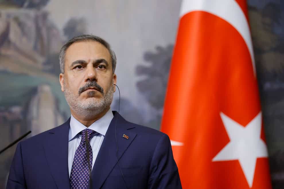 Turkish foreign minister Hakan Fidan said the targets in Syria were ‘legitimate targets’ (Maxim Shemetov/Pool Photo via AP)