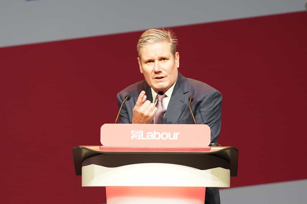 Labour Party leader Sir Keir Starmer addresses the Labour Party Women’s Conference 2023 in Liverpool (Stefan Rousseau/PA)