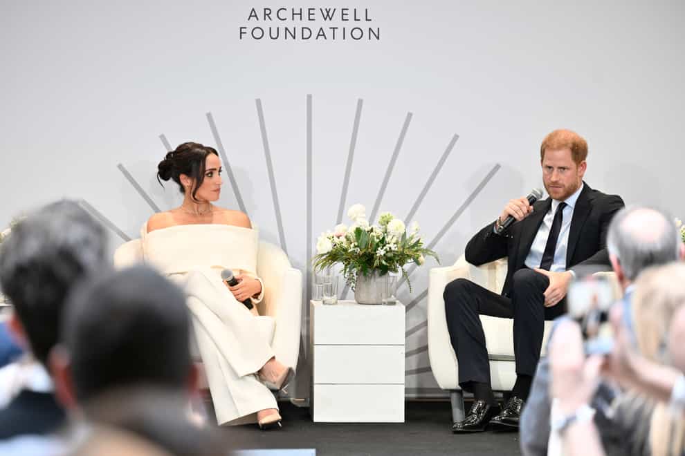 Meghan and Harry participate in The Archewell Foundation Parents’ Summit (Evan Agostini/Invision/AP)