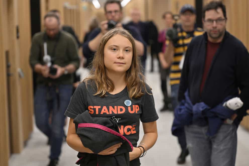 Swedish climate activist Greta Thunberg was charged with disobedience to law enforcement for the second time (Johan Nilsson/TT News Agency via AP)