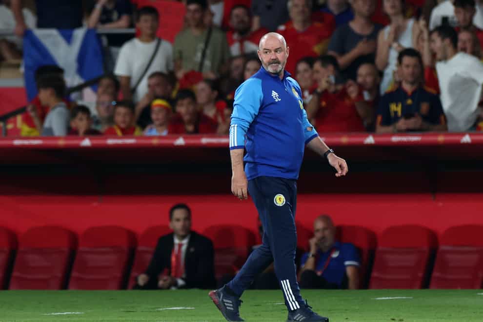 Scotland manager Steve Clarke saw his side beaten in Spain (Isabel Infantes/PA)