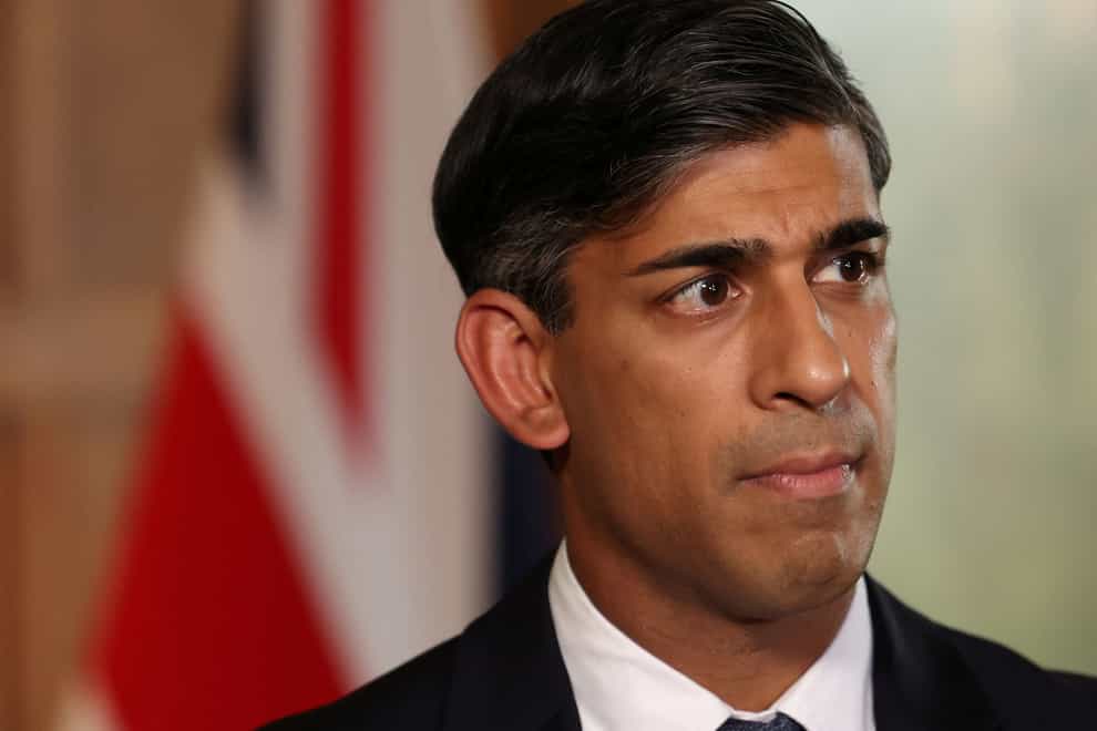 Rishi Sunak has condemned a ‘disgusting rise’ in antisemitism in the days after Hamas’s attack on Israel (PA)