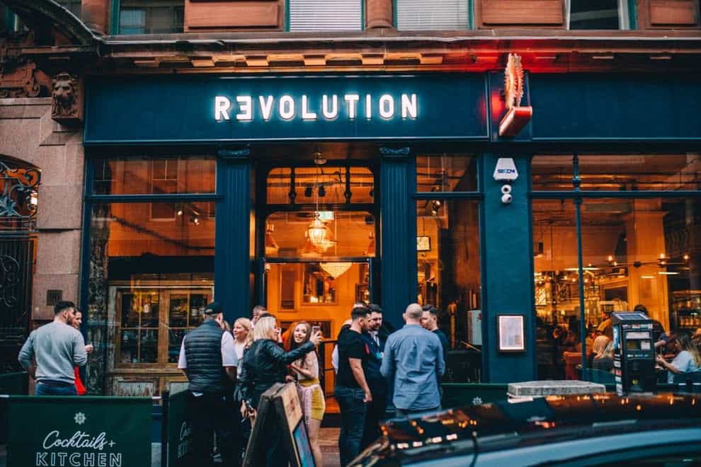 Revolution Bars said the late-night hospitality industry is facing ‘very challenging’ times as it swung to a yearly loss and revealed a drop in sales (Revolution Bars/PA)