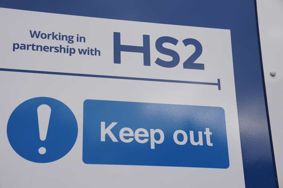 A Keep Out sign at the construction site for the HS2 project at Euston in London (Lucy North/PA)
