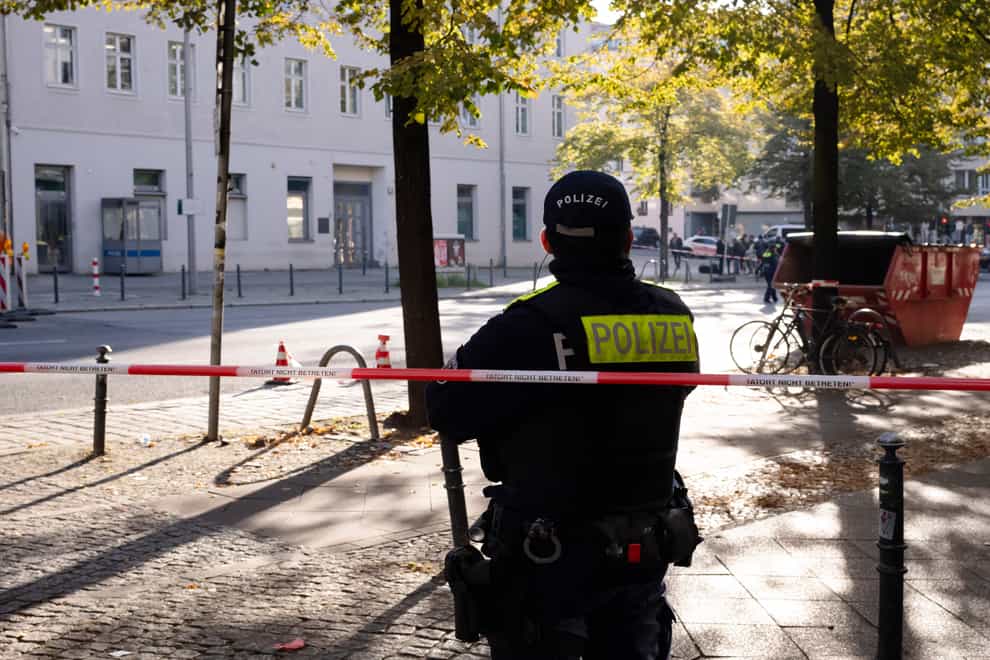 German Chancellor Olaf Scholz has strongly condemned a firebomb attack on a synagogue in Berlin (Markus Schreiber/AP)