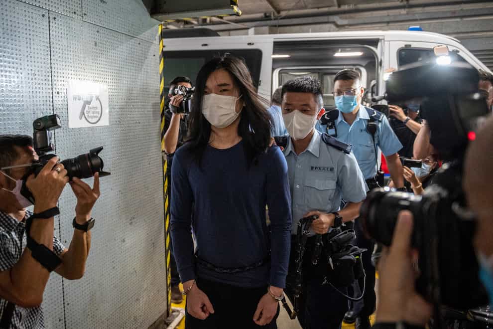 Tsang Chi-kin, who was shot by police during pro-democracy protests in Hong Kong in 2019, has been sentenced to 47 months in prison on charges of rioting, assaulting a police officer and perverting the course of justice (Vernon Yuen/AP)
