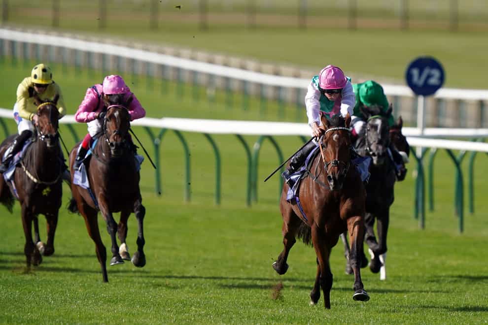 Time Lock (second right) in action at Newmarket (Tim Goode/PA)