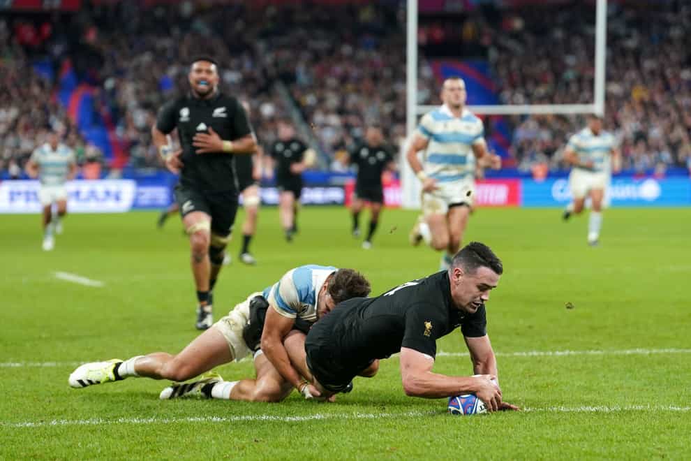 Will Jordan ran in a hat-trick of the tries for a rampant New Zealand outfit (David Davies/PA)