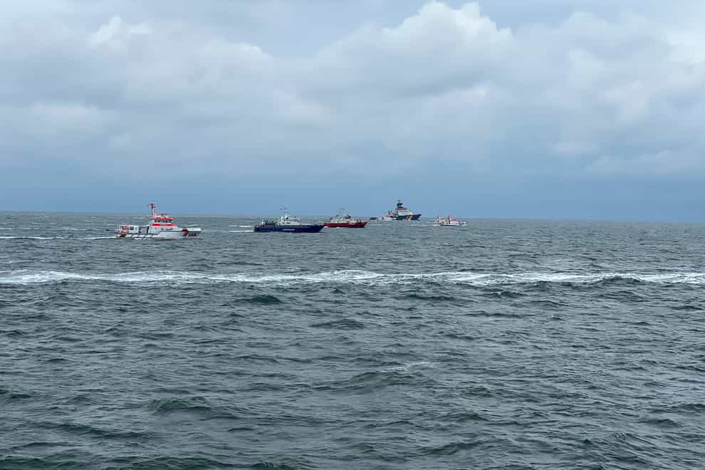 German authorities have called off the search for four crew members missing after their British-flagged cargo ship sank following a collision with a larger vessel in the North Sea (Seenotretter – DGzRS/AP)