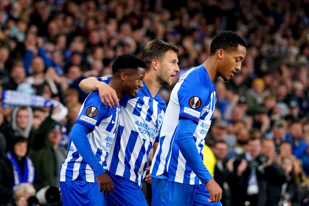 Brighton eased to a 2-0 win against Ajax at the Amex Stadium (Gareth Fuller/PA)