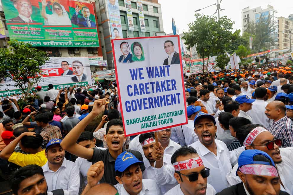 The opposition has held largely peaceful anti-government demonstrations for several months (Mahmud Hossain Opu/AP/PA)