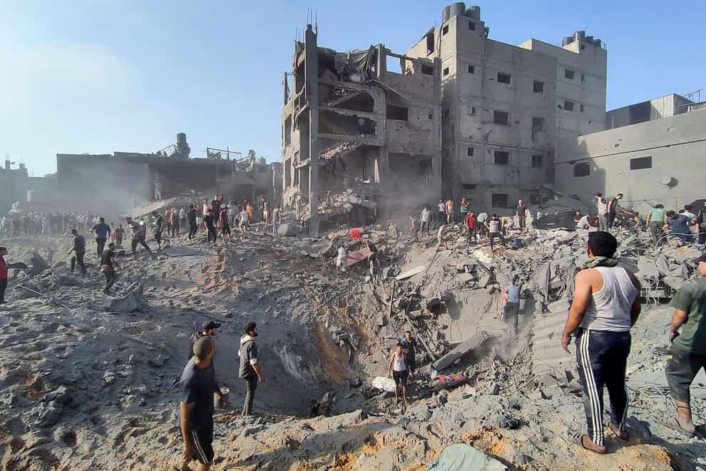 Damage after Israeli airstrikes at Jabaliya refugee camp on the outskirts of Gaza City (Abdul Qader Sabbah/AP Photo)