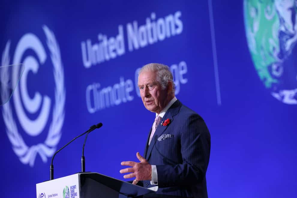 Charles delivered a speech during the opening ceremony for the Cop26 summit in Glasgow (Yves Herman/PA)