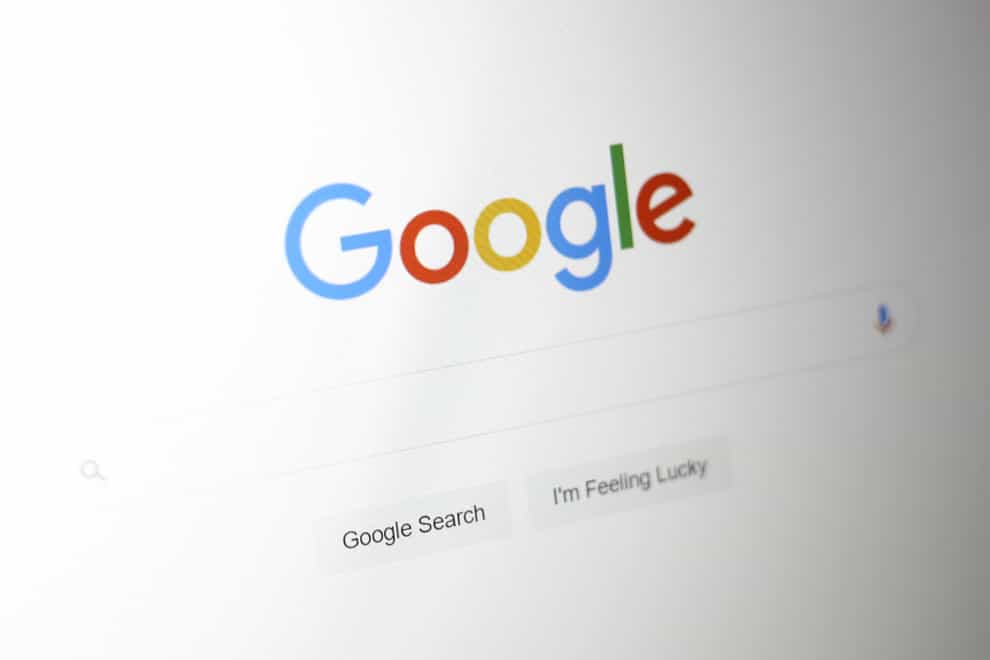 A general view of the Google homepage. Photo credit should read: Tim Goode/PA Wire.