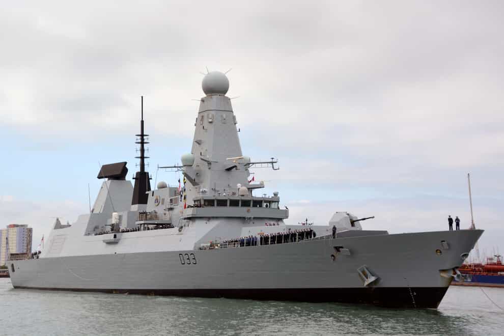 Portsmouth-based destroyer HMS Dauntless launched its Wildcat helicopter and Royal Marines sniper team to target a suspect speedboat in the operation (PA)