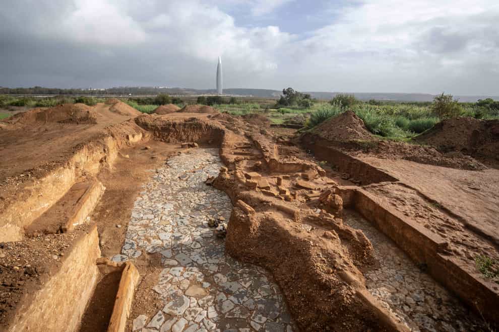 The site of recently unearthed archaeological ruins, in Chellah (AP Photo/Mosa’ab Elshamy)
