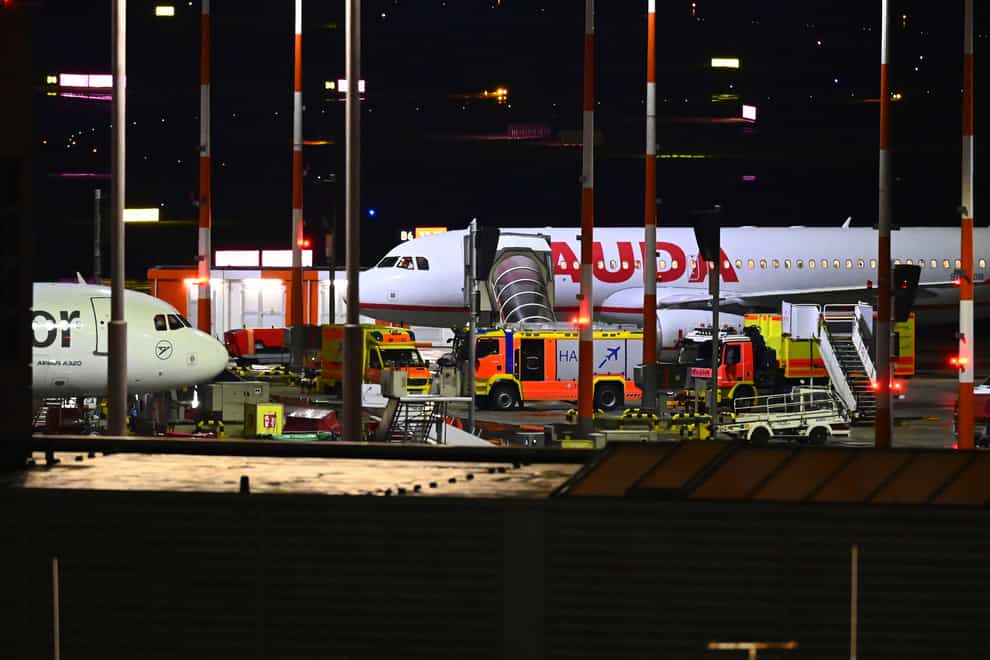 A hostage situation that shut down Hamburg airport ended on Sunday afternoon (Jonas Walzberg/dpa/AP)