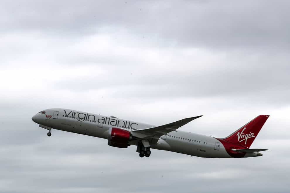 Virgin Atlantic has been granted permission to operate the first transatlantic flight powered by 100% sustainable aviation fuel (Steve Parsons/PA)