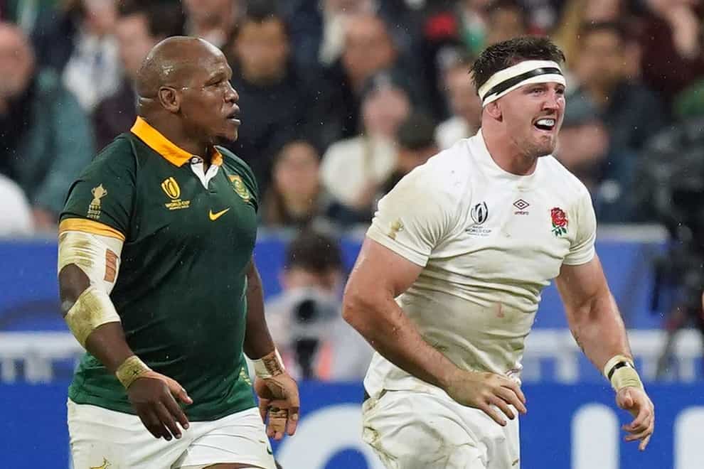 Bongi Mbonambi (left) has accused England and Tom Curry (right) of being ‘unprofessional’ over a racism allegation (Mike Egerton/PA)