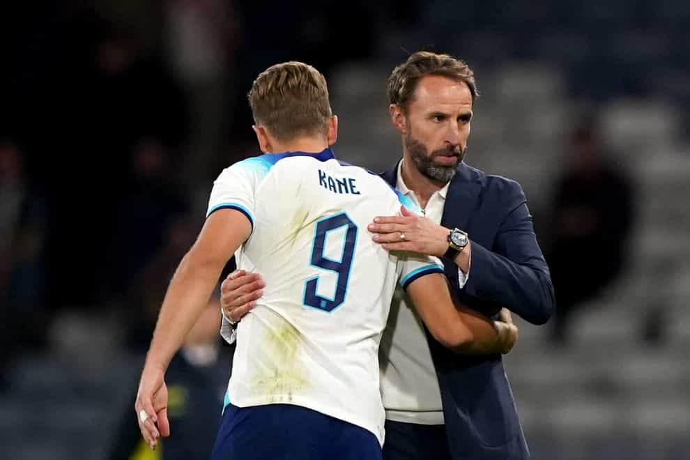 England manager Gareth Southgate and Harry Kane (Andrew Milligan/PA)