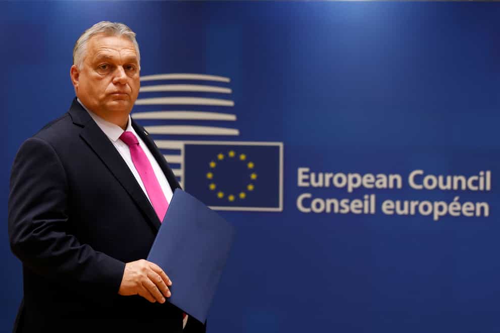 Hungary’s prime minister Viktor Orban has said his country will not support Ukraine’s bid to join the EU (AP Photo/Omar Havana)