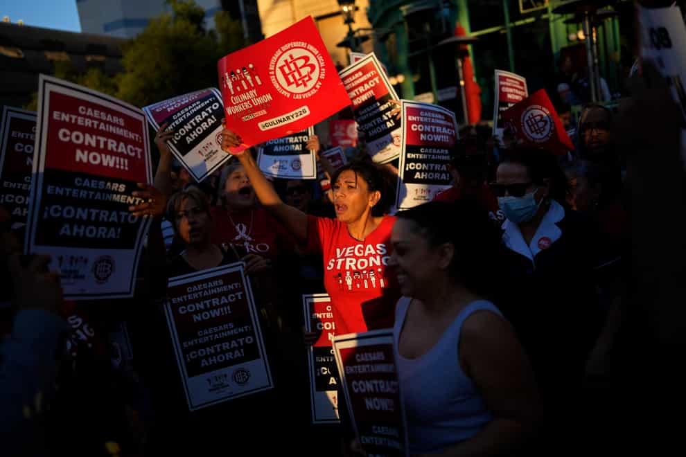 Members of the Culinary Workers Union have been involved in a long-running dispute (AP Photo/John Locher, File)
