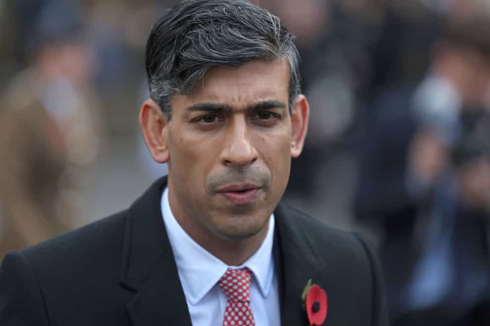 Prime Minister Rishi Sunak visits the Field of Remembrance at Westminster Abbey in London ahead of Armistice Day (Daniel Leal/PA)