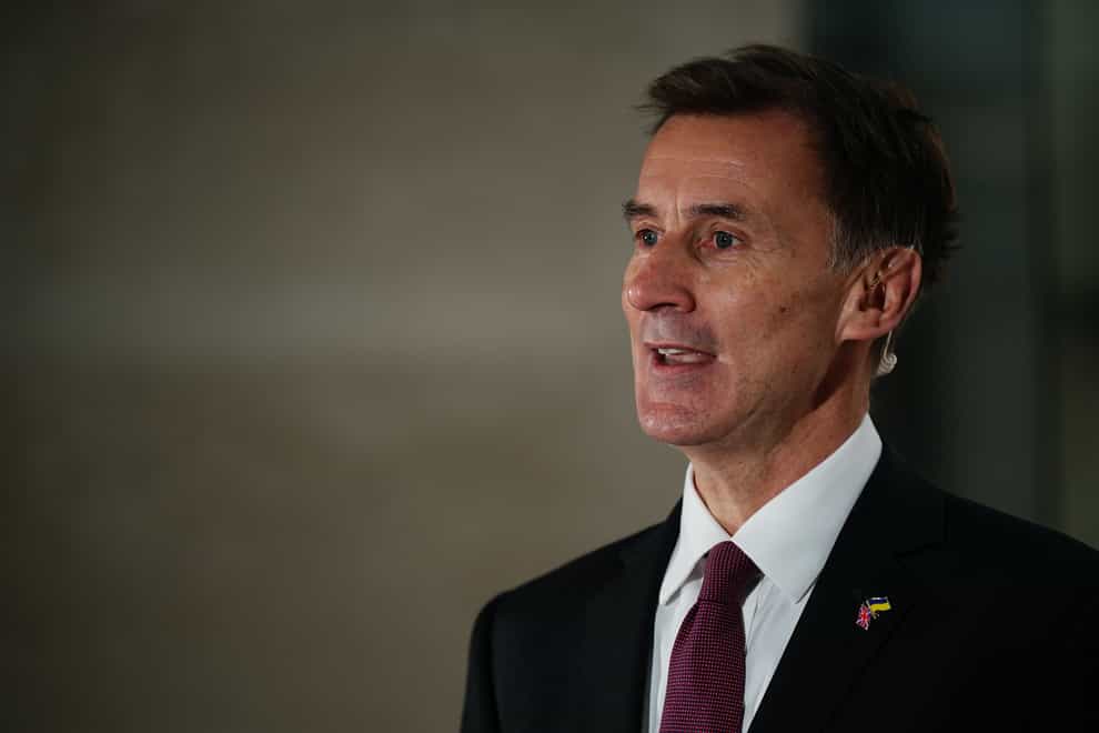 Chancellor Jeremy Hunt responded to shadow chancellor Rachel Reeves at Treasury questions on Tuesday (Aaron Chown/PA)