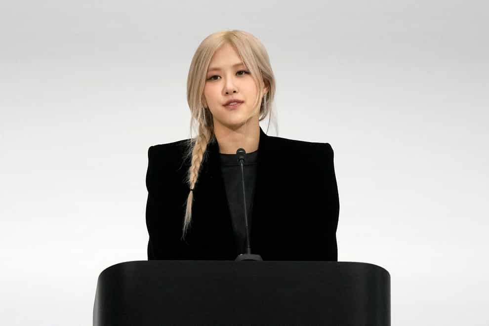 BLACKPINK musical performer Rose speaks during a discussion on mental health at the Apple campus in Cupertino, California (Jeff Chiu/AP)