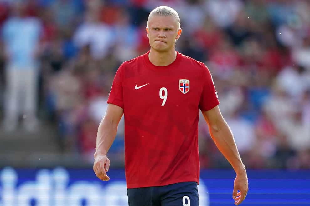 Erling Haaland took a blow to the foot in Norway’s friendly against the Faroe Islands (Zac Goodwin/PA)