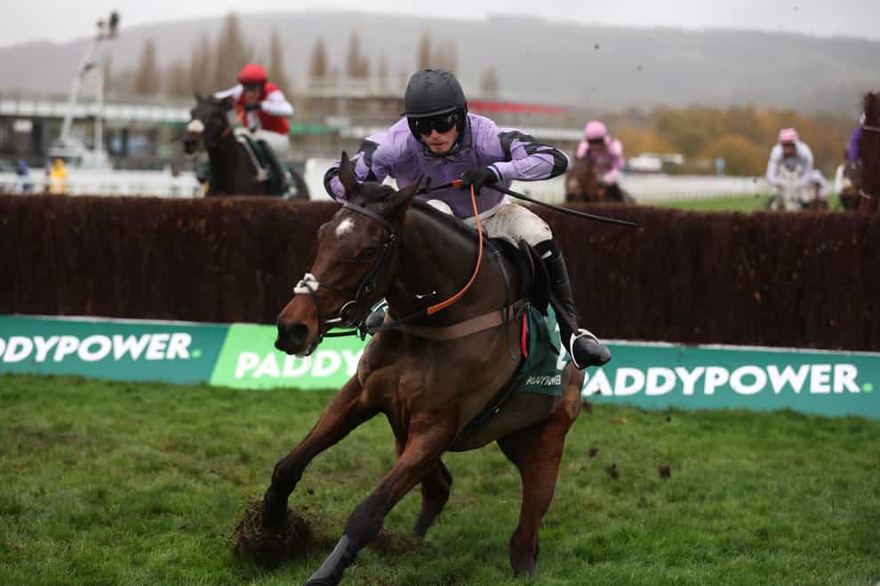 Stage Star ridden by Harry Cobden on the way to winning the Paddy Power Gold Cup (Nigel French/PA)