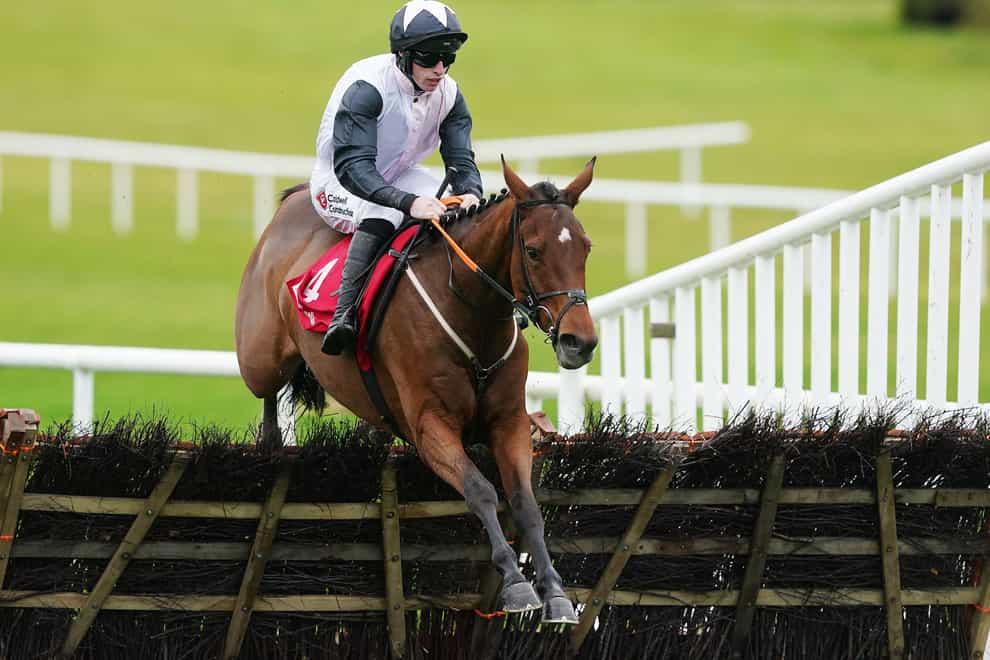 Kala Conti ridden by Jack Kennedy clears the last on the way to winning the Bar One Racing `Price Boosts Across All Channels` 3-Y-O Hurdle on day two of the Navan Racing Festival at Navan Racecourse (Brian Lawless/PA)