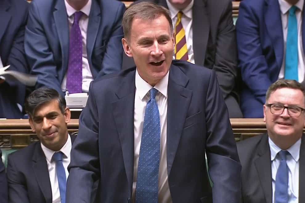 Chancellor Jeremy Hunt delivers his autumn statement in the House of Commons (House of Commons/UK Parliament/PA)