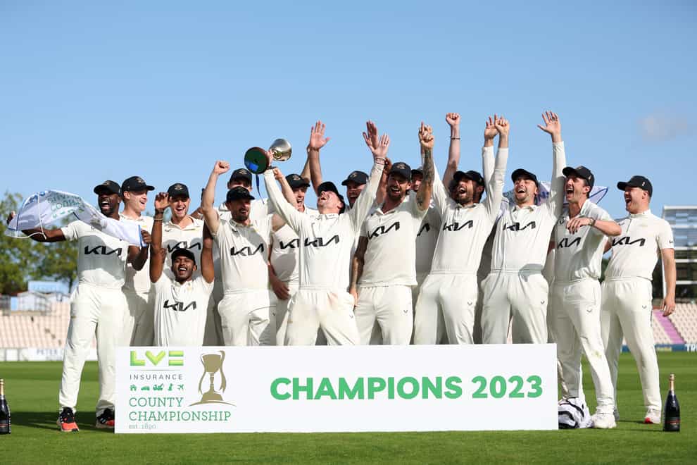Surrey will open the defence of their County Championship title away to Lancashire in April (Steven Paston/PA)
