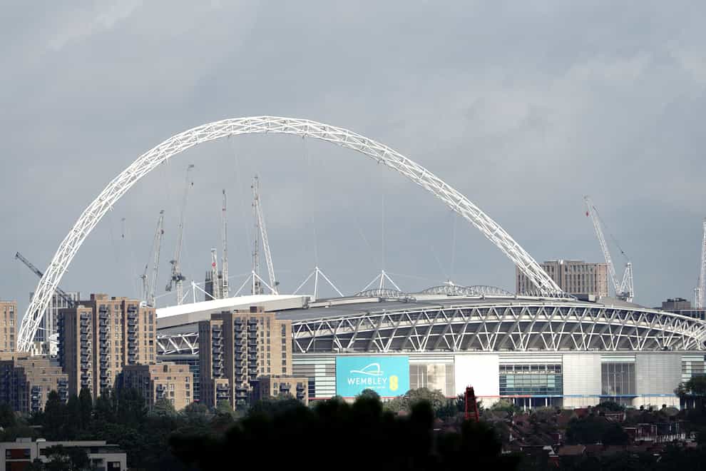 The Wembley arch is unlikely to be lit in support of campaigns and causes in the future, the PA news agency understands (Zac Goodwin/PA)
