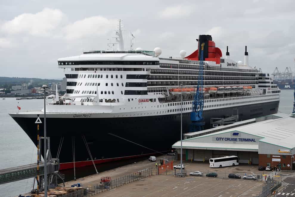 Cunard cruise ship the Queen Mary 2 in Southampton Dock (PA)