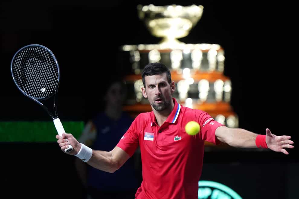 Novak Djokovic moved Serbia a step closer to the trophy with victory over Great Britain (Adam Davy/PA)