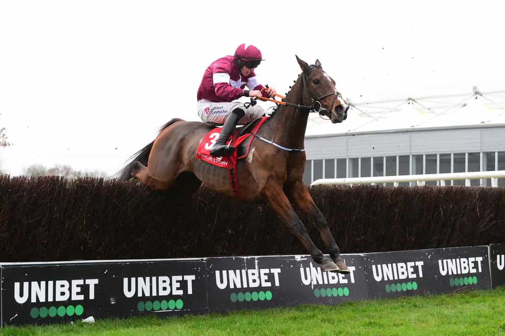 Favori De Champdou ridden by Jack Kennedy on their way to winning the Liam & Valerie Brennan Florida Pearl Novice Chase on day one of the Punchestown Winter Festival at Punchestown (PA)